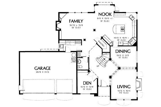 Floor Plan - Main Floor for Traditional House Plan #48-780 - 3 bed, 2.5 bath