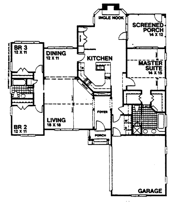 Architectural House Design - Ranch Floor Plan - Main Floor Plan #30-298