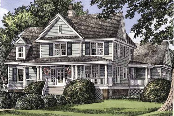 Exterior - Front Elevation 10 for Country House Plan #929-502 - 4 bed, 2.5 bath