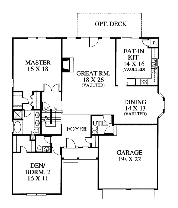 Home Plan - Colonial Floor Plan - Main Floor Plan #1053-32