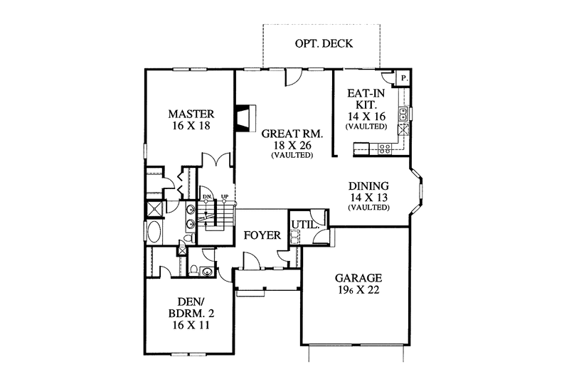 Architectural House Design - Floor Plan - Main Floor for Colonial House Plan #1053-32 - 4 bed, 2.5 bath