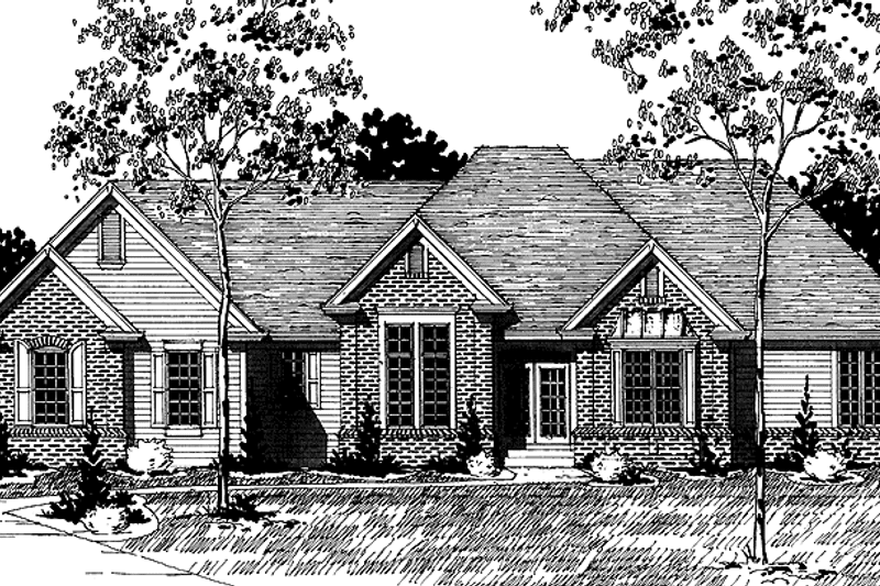 Home Plan - Exterior - Front Elevation 3 for Ranch House Plan #320-867 - 1 bed, 2 bath