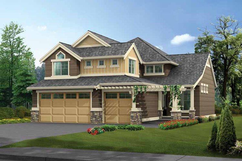 Dream House Plan - Craftsman Exterior - Front Elevation Plan #132-297