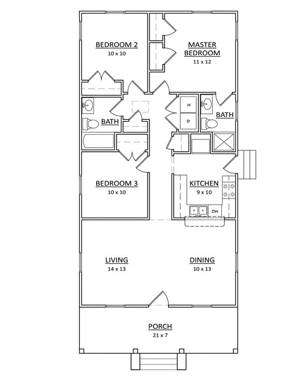 House Blueprint - Craftsman Floor Plan - Main Floor Plan #936-22