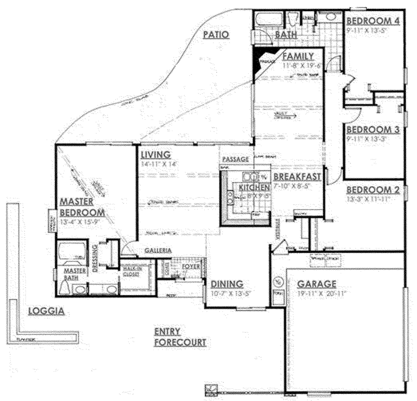 Architectural House Design - Contemporary Floor Plan - Main Floor Plan #30-335