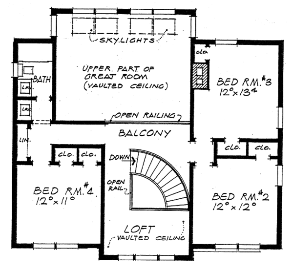 House Plan Design - Country Floor Plan - Upper Floor Plan #315-127