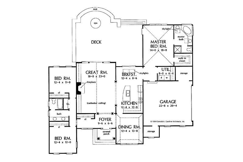 Home Plan - Floor Plan - Main Floor for Mediterranean House Plan #929-186 - 3 bed, 2 bath