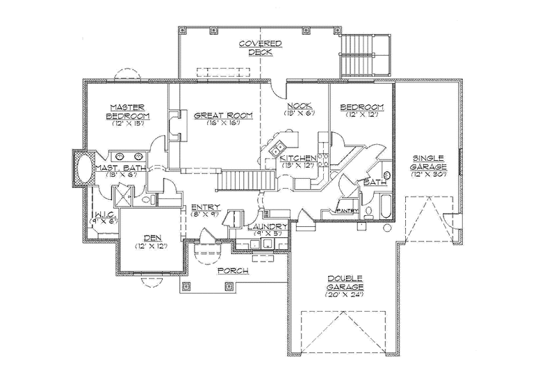 Home Plan - Floor Plan - Main Floor for Traditional House Plan #945-93 - 2 bed, 2 bath