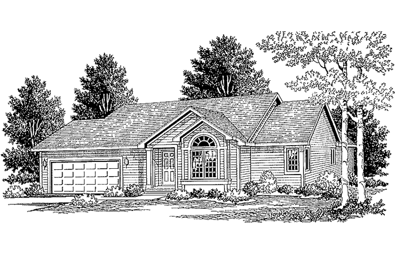 House Blueprint - Ranch Exterior - Front Elevation Plan #334-129