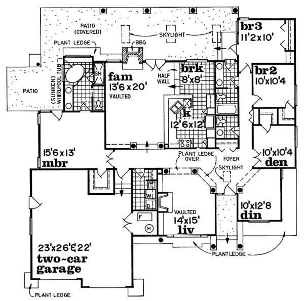 House Plan Design - Mediterranean Floor Plan - Main Floor Plan #47-1011