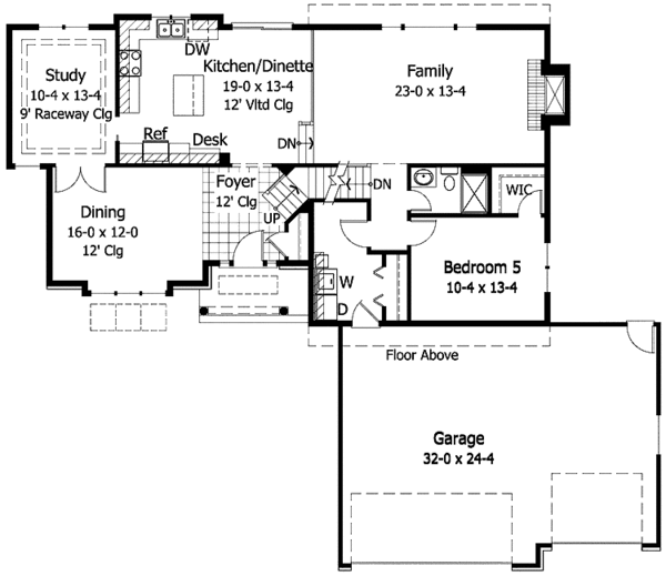 Architectural House Design - Traditional Floor Plan - Main Floor Plan #51-742