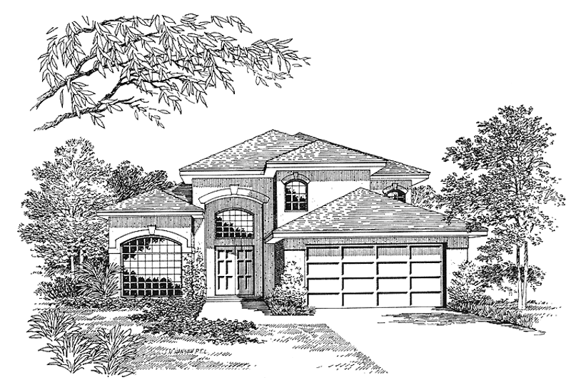 Dream House Plan - Mediterranean Exterior - Front Elevation Plan #417-489