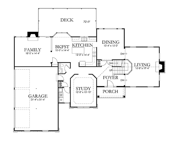 Dream House Plan - Country Floor Plan - Main Floor Plan #1029-3