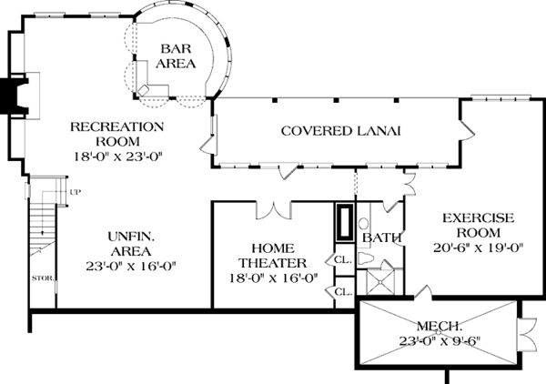Architectural House Design - Country Floor Plan - Lower Floor Plan #453-243