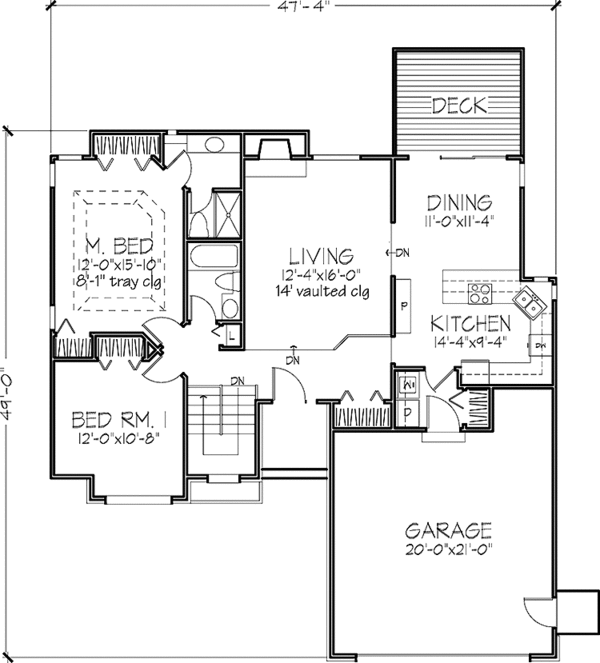 Architectural House Design - Prairie Floor Plan - Main Floor Plan #320-1132