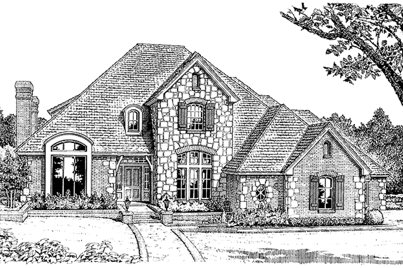 House Blueprint - Country Exterior - Front Elevation Plan #310-1044