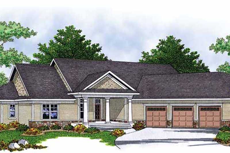 Home Plan - Country Exterior - Front Elevation Plan #70-1378