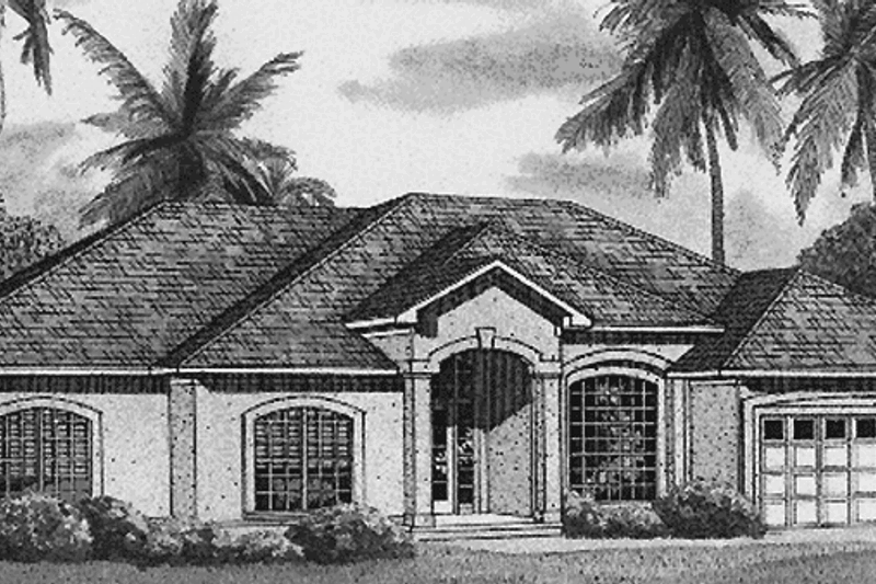 House Design - Mediterranean Exterior - Front Elevation Plan #17-3227