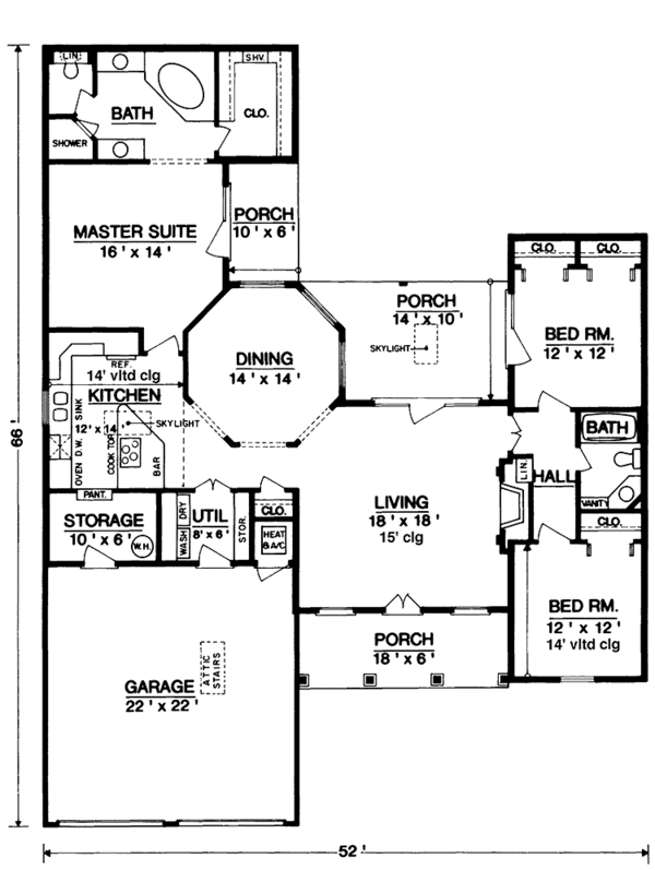 Dream House Plan - Country Floor Plan - Main Floor Plan #45-508