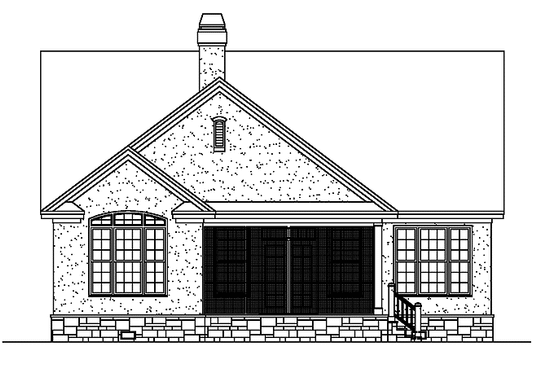 Exterior - Rear Elevation for Craftsman House Plan #929-619 - 3 bed, 2 bath