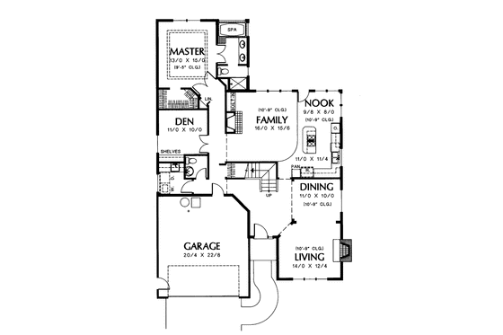 Floor Plan - Main Floor for Traditional House Plan #48-718 - 3 bed, 2.5 bath