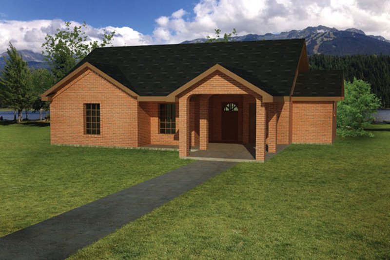 Dream House Plan - Exterior - Front Elevation 3 for Ranch House Plan #1061-27 - 3 bed, 2 bath