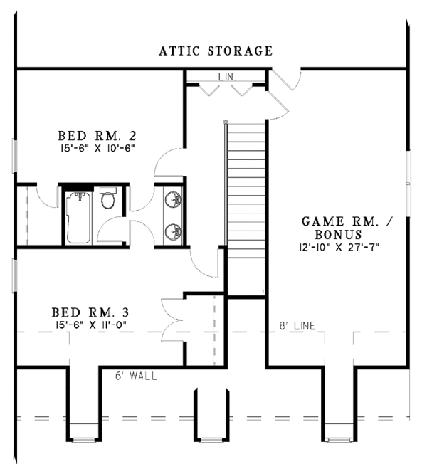 Home Plan - Colonial Floor Plan - Upper Floor Plan #17-2873