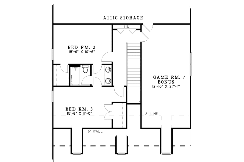 Home Plan - Floor Plan - Upper Floor for Colonial House Plan #17-2873 - 3 bed, 3 bath