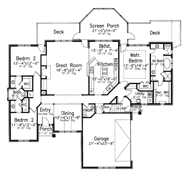 Home Plan - Country Floor Plan - Main Floor Plan #52-275