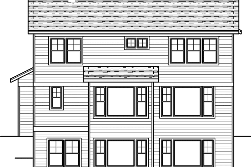 Home Plan - Exterior - Rear Elevation for European House Plan #51-622 - 3 bed, 2.5 bath