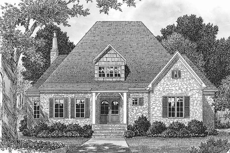 Home Plan - Exterior - Front Elevation 3 for European House Plan #453-169 - 4 bed, 4 bath