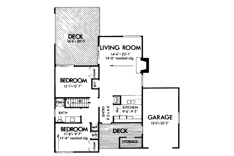 Home Plan - Floor Plan - Main Floor for Contemporary House Plan #320-815 - 3 bed, 2 bath