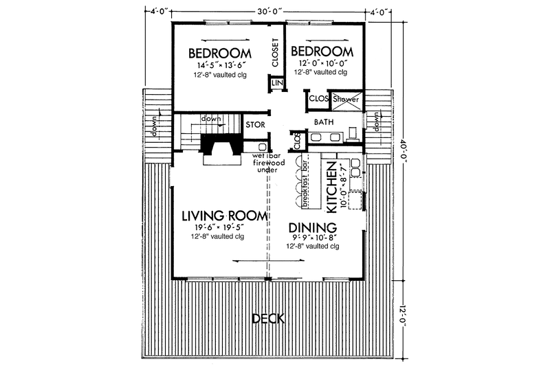 Home Plan - Floor Plan - Main Floor for European House Plan #320-1022 - 3 bed, 2 bath