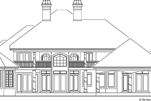 Exterior - Rear Elevation for European House Plan #930-348 - 4 bed, 3.5 bath