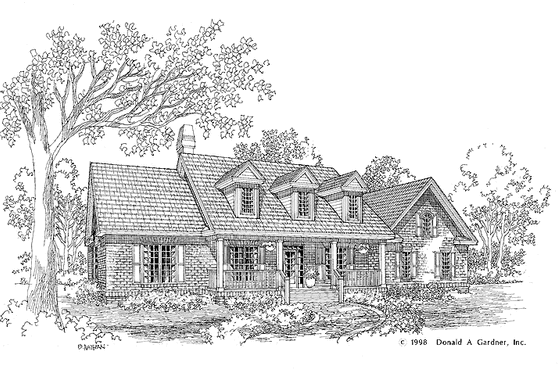 Exterior - Front Elevation for Country House Plan #929-308 - 3 bed, 2.5 bath