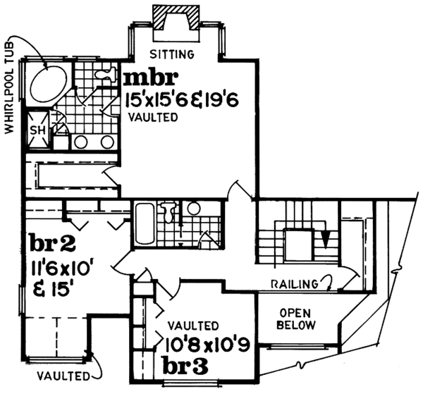 Architectural House Design - Mediterranean Floor Plan - Upper Floor Plan #47-1004