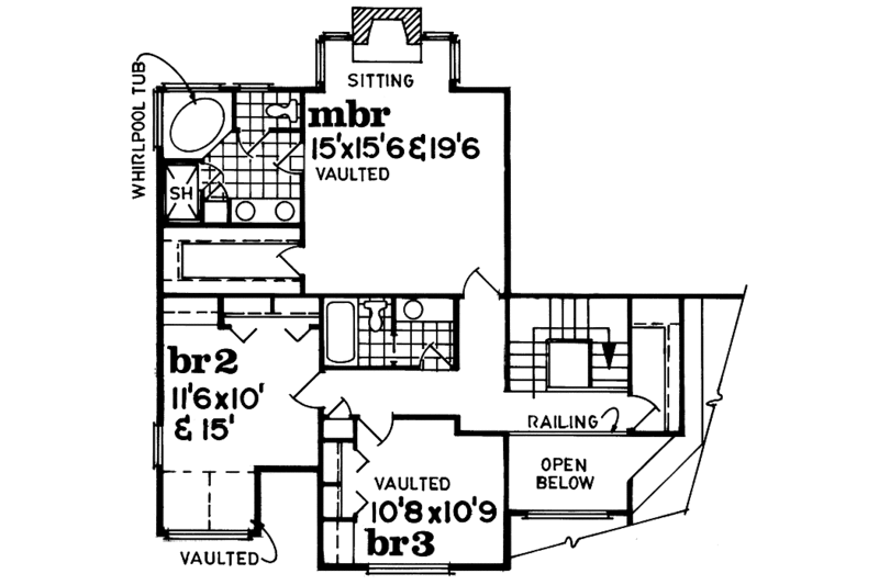 Dream House Plan - Mediterranean Floor Plan - Upper Floor Plan #47-1004
