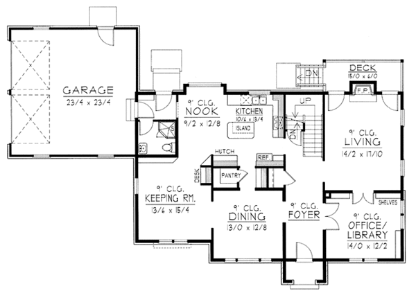 Home Plan - Traditional Floor Plan - Main Floor Plan #1037-9