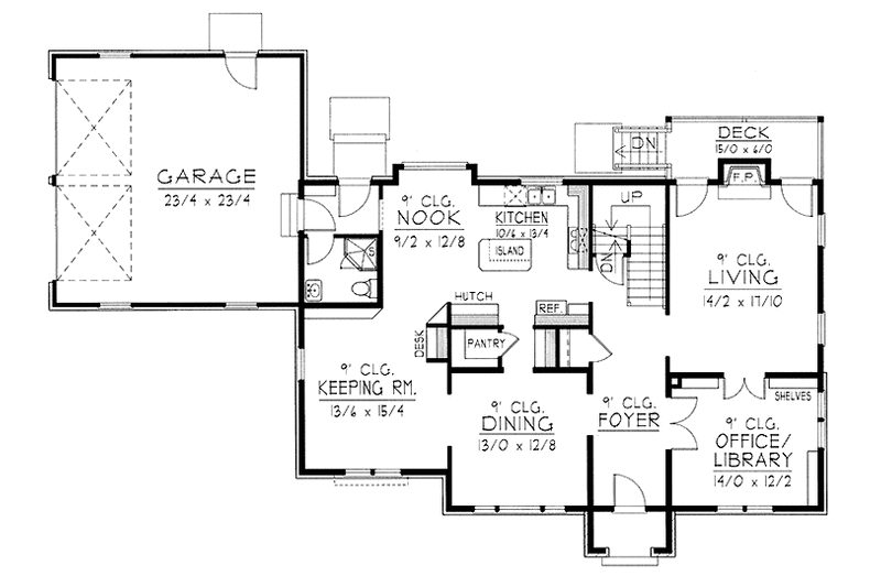 Home Plan - Floor Plan - Main Floor for Traditional House Plan #1037-9 - 3 bed, 3 bath