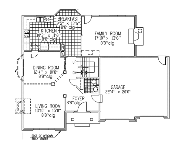 House Blueprint - Country Floor Plan - Main Floor Plan #953-101