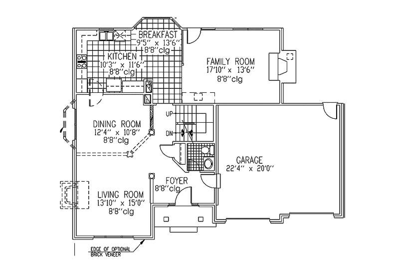 House Blueprint - Floor Plan - Main Floor for Country House Plan #953-101 - 4 bed, 2.5 bath