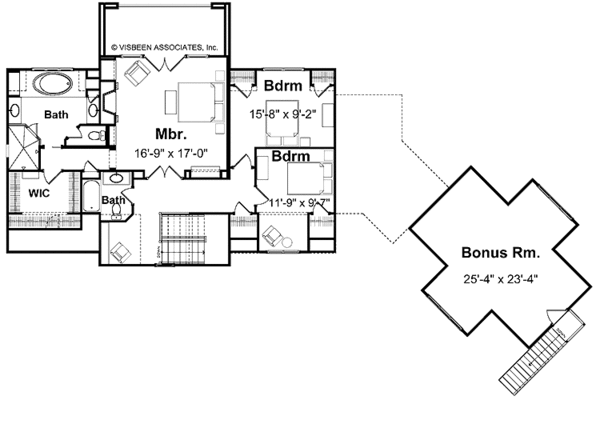 Home Plan - Craftsman Floor Plan - Upper Floor Plan #928-54