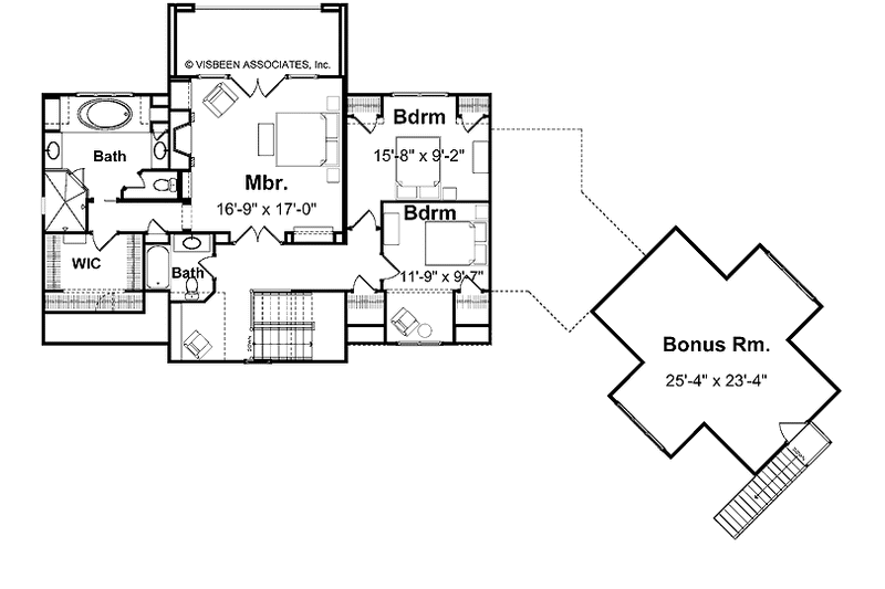 Dream House Plan - Floor Plan - Upper Floor for Craftsman House Plan #928-54 - 3 bed, 3.5 bath