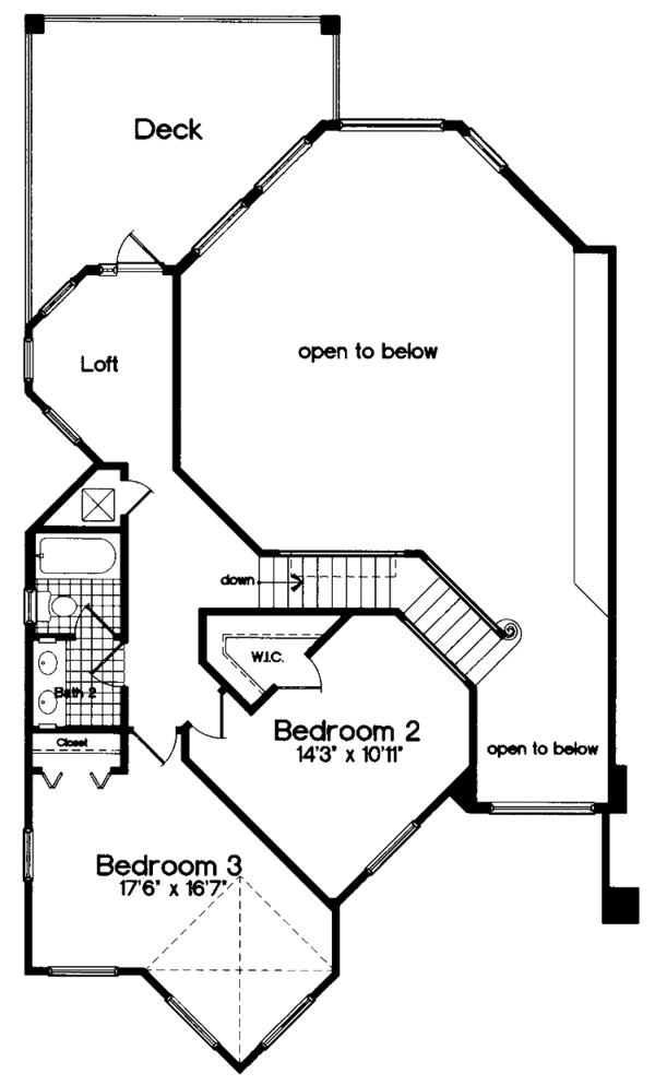 Dream House Plan - Mediterranean Floor Plan - Upper Floor Plan #417-544