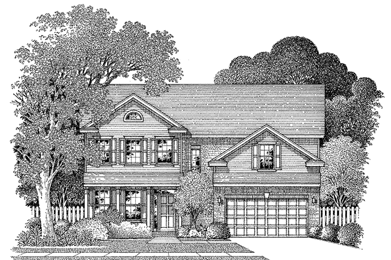 House Plan Design - Exterior - Front Elevation 3 for Colonial House Plan #999-85 - 3 bed, 2.5 bath