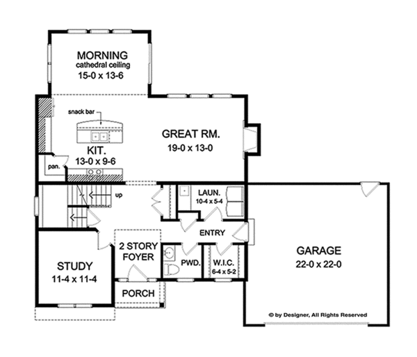 Architectural House Design - Traditional Floor Plan - Main Floor Plan #1010-119