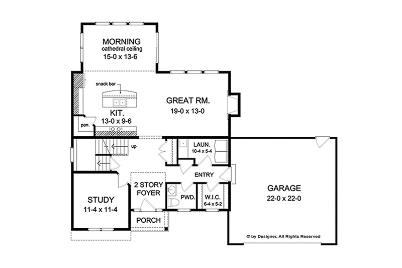 Dream House Plan - Floor Plan - Main Floor for Traditional House Plan #1010-119 - 3 bed, 2.5 bath