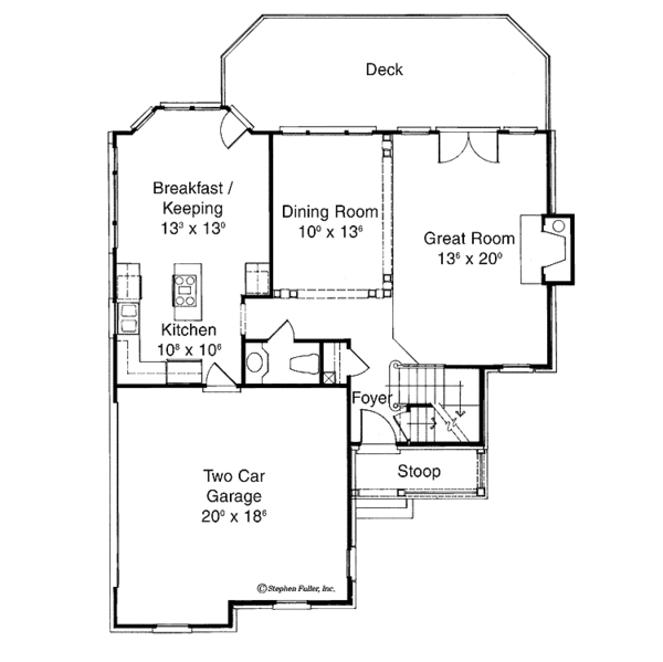 Home Plan - Colonial Floor Plan - Main Floor Plan #429-152