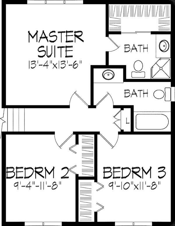 House Blueprint - Contemporary Floor Plan - Upper Floor Plan #51-697