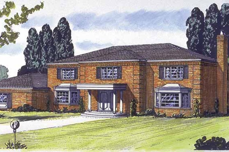 Architectural House Design - Colonial Exterior - Front Elevation Plan #320-775